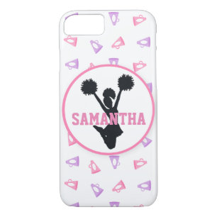 Pink and Purple Megaphones Cheer Personalized Case-Mate iPhone Case