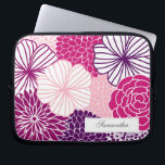 Pink and Purple Mod Floral Laptop Sleeve<br><div class="desc">This stylish laptop cover can be personalized with your name, monogram, initials, a special date (wedding anniversary, birthday, etc) or any text of your choice. This case is the perfect fashion accessory for the spring or summer months or to warm up your winter! Visit our stores for more fashionable and...</div>