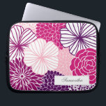 Pink and Purple Mod Floral Laptop Sleeve<br><div class="desc">This stylish laptop cover can be personalized with your name, monogram, initials, a special date (wedding anniversary, birthday, etc) or any text of your choice. This case is the perfect fashion accessory for the spring or summer months or to warm up your winter! Visit our stores for more fashionable and...</div>