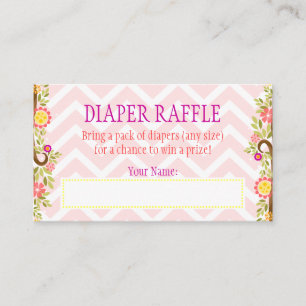 Pink and Purple Owls - Diaper Raffle Ticket Enclosure Card