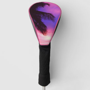 Pink and Purple Palm Sunset  Golf Head Cover