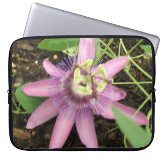 Pink and Purple Passionflower Laptop Sleeve