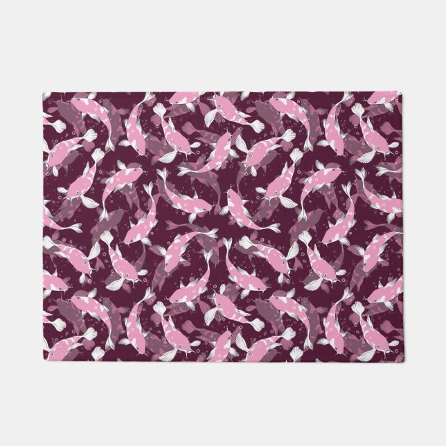 Pink and Purple Pattern - Koi Fish Doormat (Front)