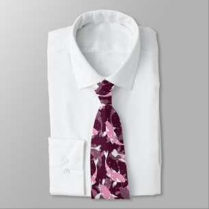 Pink and Purple Pattern - Koi Fish Tie