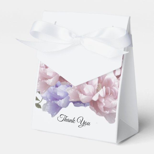 Pink and Purple Peonies Favour Box (Front Side)