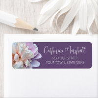 Pink and Purple Peony Return Address