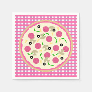 Pink and Purple Pizza Party Napkin