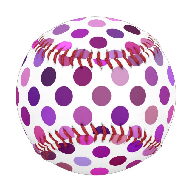 Pink and Purple Polka Dots Baseball (Front)