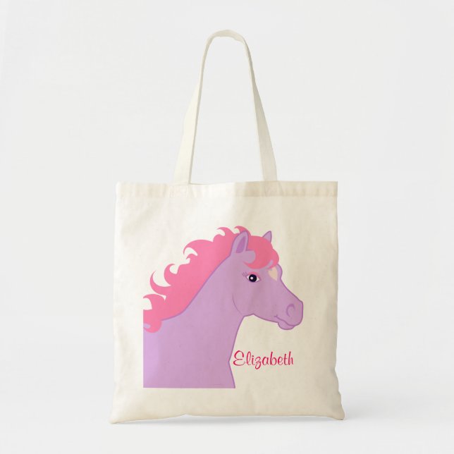 Pink and Purple Pony Personalized Bag (Front)