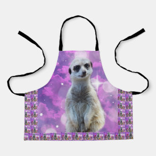 Pink And Purple Pretty Meerkat Design, Apron