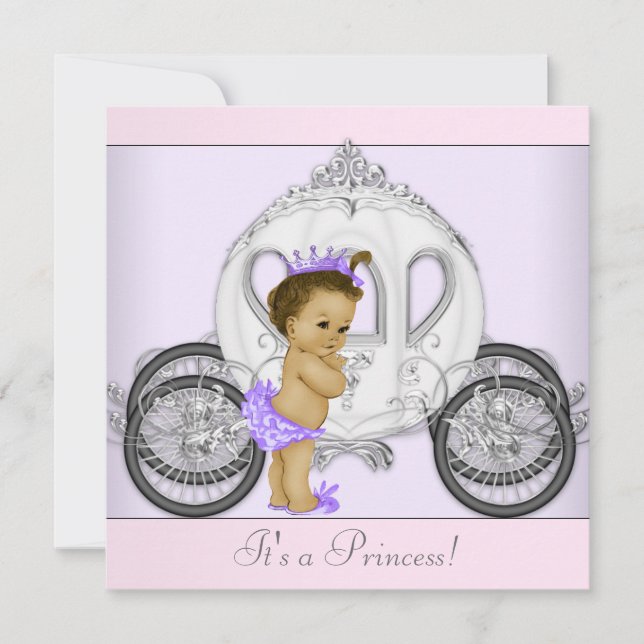 Pink and Purple Princess Baby Shower Invitation (Front)