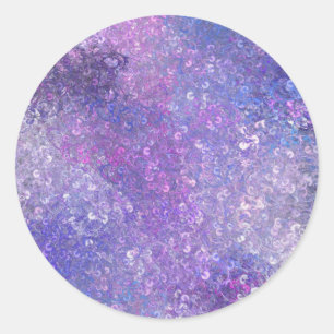 Pink And Purple Sequins Bling  Classic Round Sticker