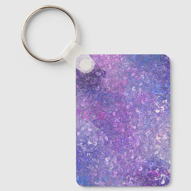 Pink And Purple Sequins Bling  Keychain (Front)