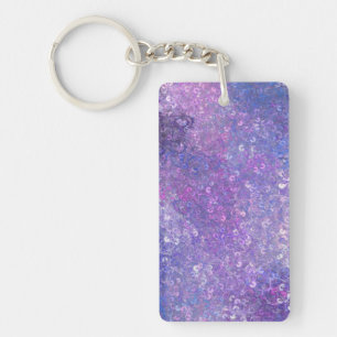 Pink And Purple Sequins Bling Keychain