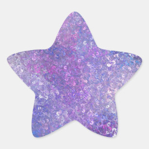 Pink And Purple Sequins Bling  Star Sticker