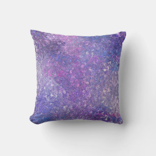 Pink And Purple Sequins Bling Throw Pillow
