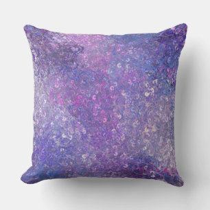 Pink And Purple Sequins Bling  Throw Pillow