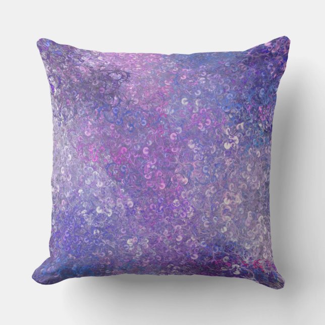Pink And Purple Sequins Bling  Throw Pillow (Front)