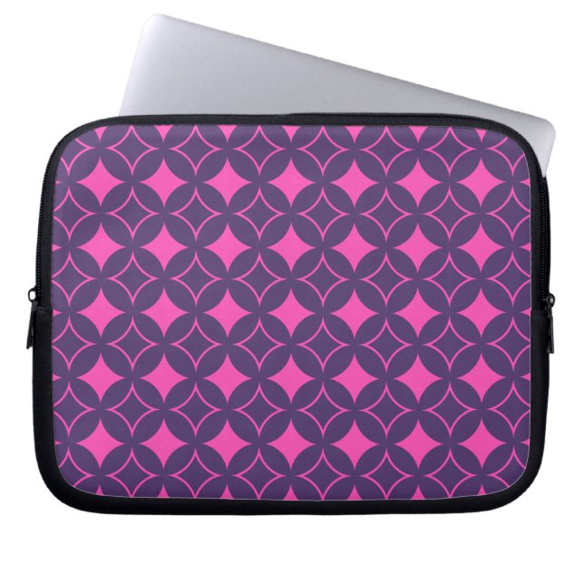 Pink and purple shippo laptop sleeve (Front)