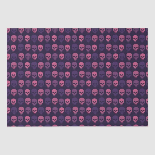 Pink and Purple Skull Print Tissue Paper (Front)