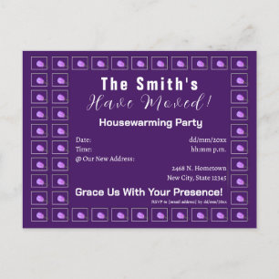 Pink and Purple Spring Blossom Housewarming Party Announcement Postcard