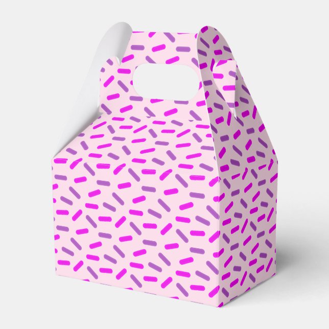 Pink and Purple Sprinkles Pattern Custom Favor Box (Front Side)