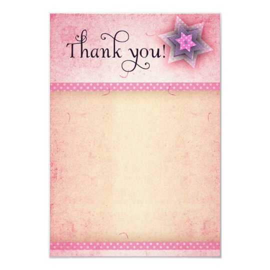 Pink and Purple Star of David Thank you notes Card