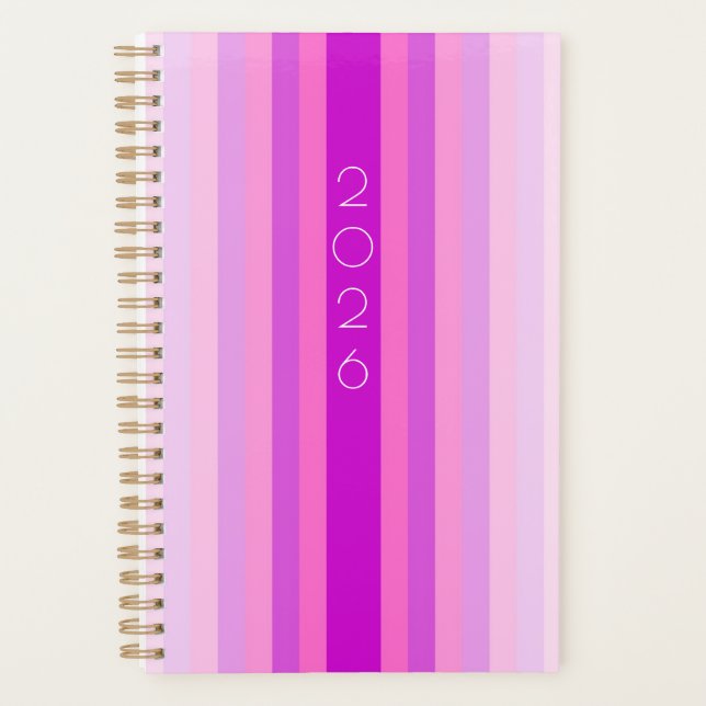 Pink and Purple Stripe 2026 Planner (Front)