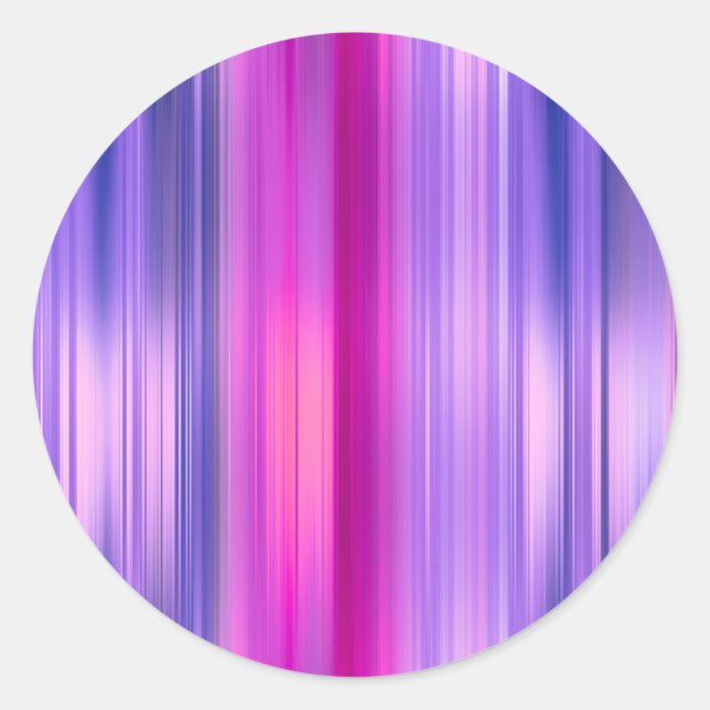 Pink and Purple Striped Bat Mitzvah Classic Round Sticker (Front)