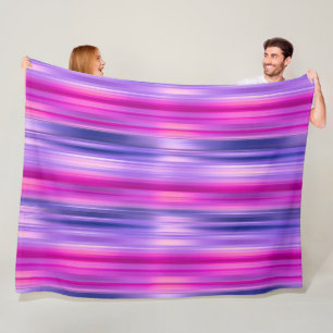 Pink and Purple Striped Fleece Blanket