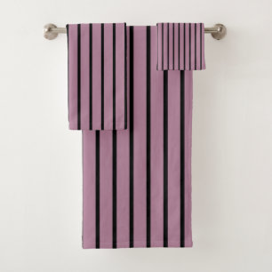 Pink and Purple Stripes Bath Towel Set
