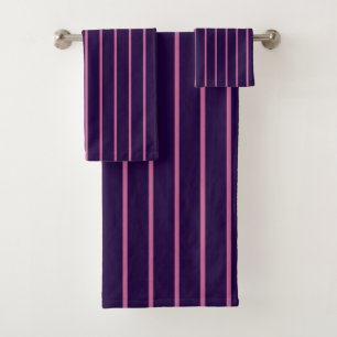 Pink and Purple Stripes Bath Towel Set
