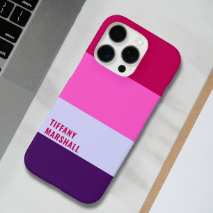 Pink and Purple Stripes Pattern Tote Bag iPhone 16 Pro Case