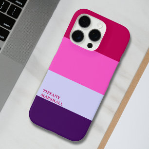Pink and Purple Stripes Pattern Tote Bag iPhone 16 Pro Case