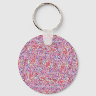 Pink and Purple Swirled Quilt Mosaic Keychain