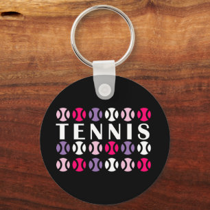 Pink and💜 purple tennis🎾 keychain