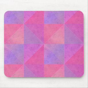 Pink and Purple Triangels Modern Watercolor Art Mouse Pad