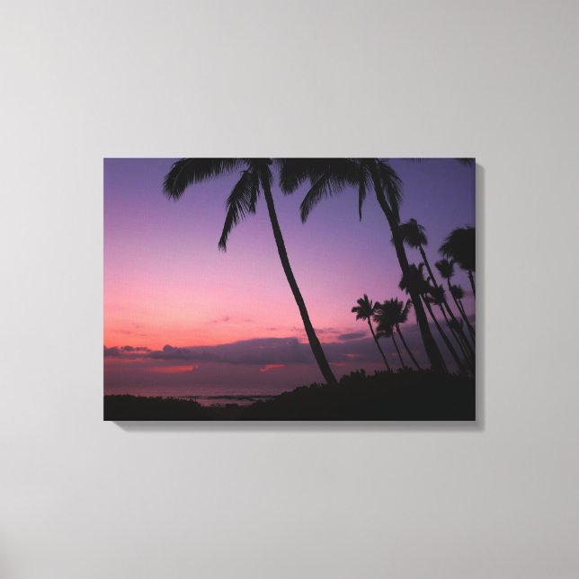 Pink and purple tropical sunset canvas print (Front)