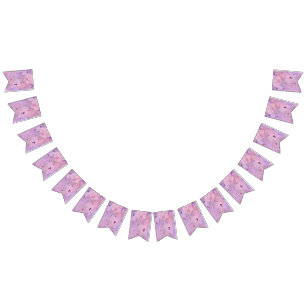 pink and purple unicorn and star design- girls squ bunting flags