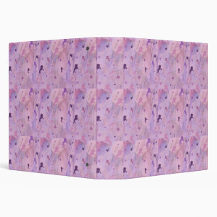 pink and purple unicorn and stars pattern binder