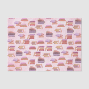 Pink and Purple Watercolor book pattern library   Tissue Paper