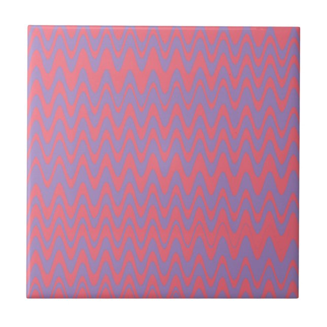 Pink and purple wavey pattern tile (Front)