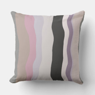 Pink and Purple Wavy Stripes Throw Pillow