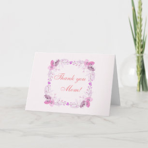 Pink and Purple Wreath of Flowers Holiday Card
