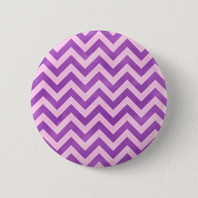 Pink and Purple Zigzag 2 Inch Round Button (Front)
