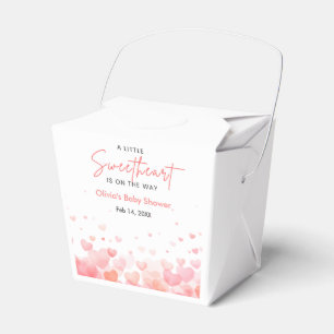 Pink and Red A Little Sweetheart Baby Shower  Favor Box
