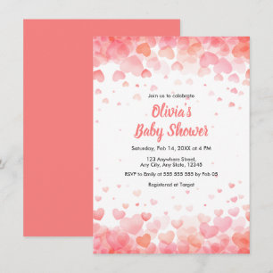 Pink and Red A Little Sweetheart Baby Shower Invitation