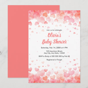 Pink and Red A Little Sweetheart Baby Shower Invitation