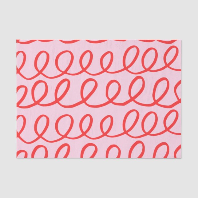 Pink and Red Abstract Tissue Paper (Front)
