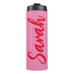 Pink and Red Bold Personalized Thermal Tumbler